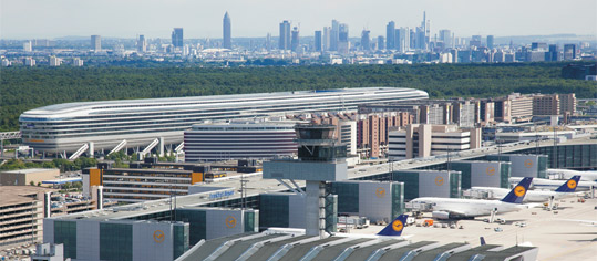 Luftaufnahme Flughafen Frankfurt.