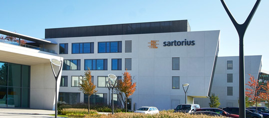 Außenaufnahme des Firmengebäudes von Sartorius